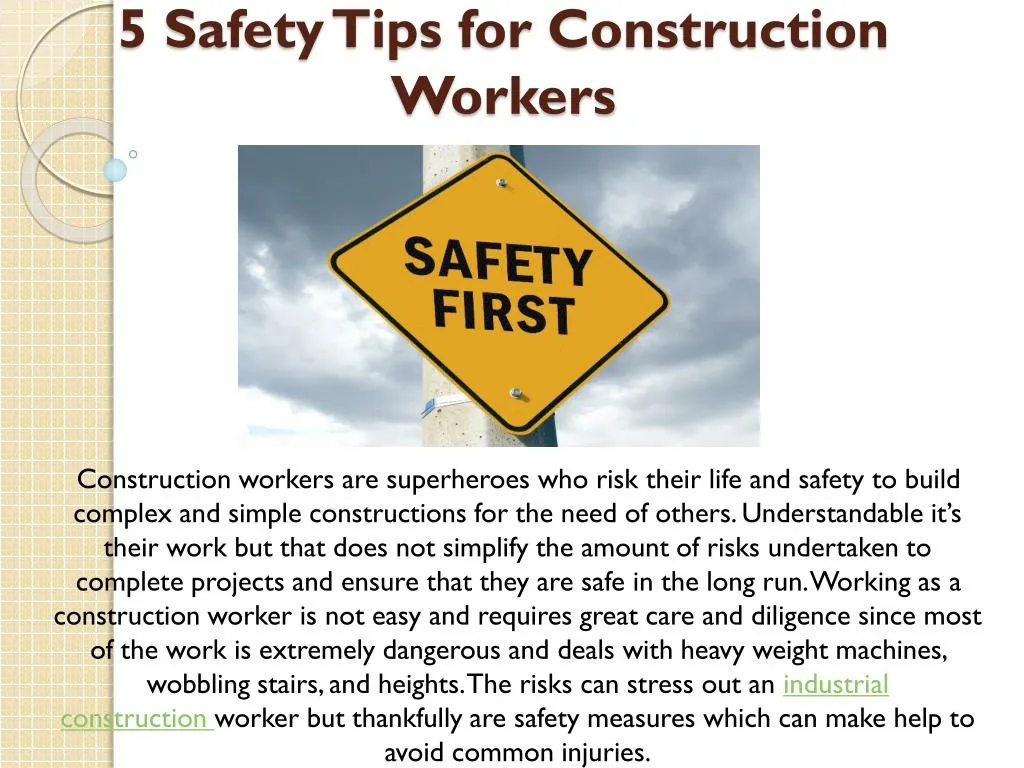 5 safety tips for construction workers