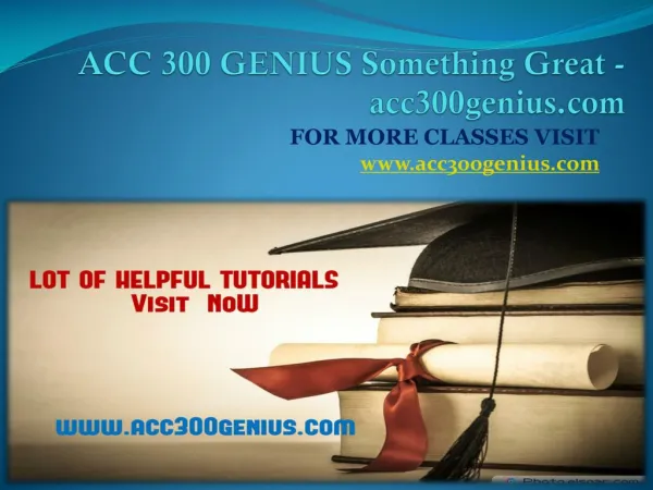 ACC 300 GENIUS Something Great - acc300genius.com