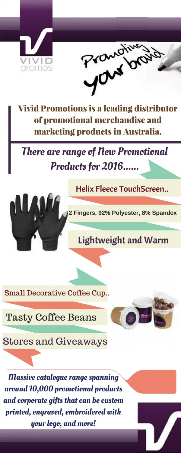 Infographic about Promotional Merchandise at Vivid Promotions