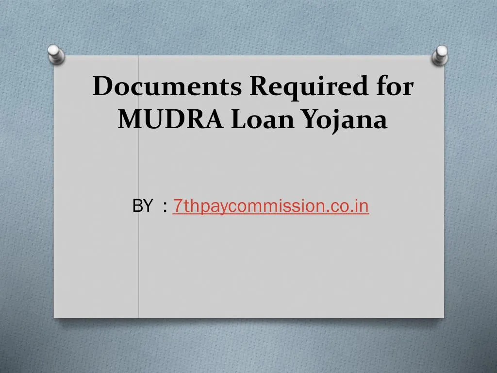 documents required for mudra loan yojana