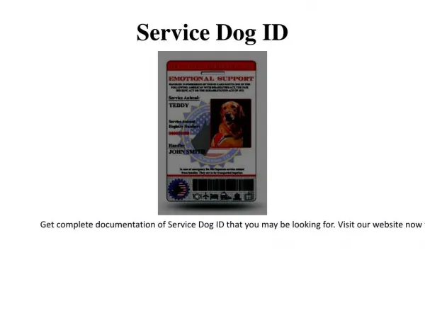 Search and Rescue Dog ID