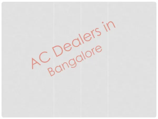 AC Dealers in Bangalore