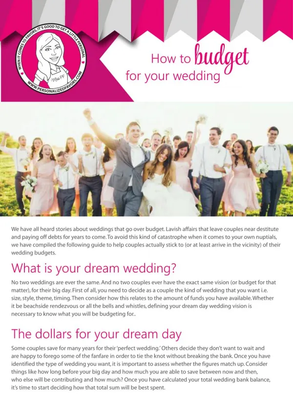 How to Budget for your Wedding
