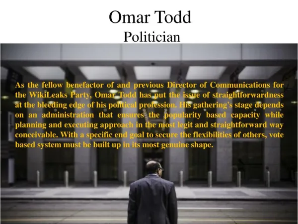 Omar Todd - Politician
