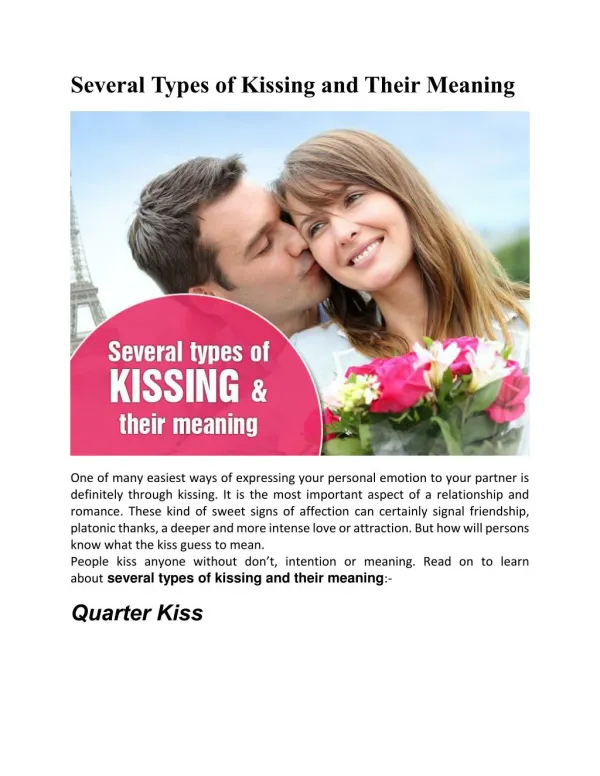 Several Types Of Kissing and Their Meaning
