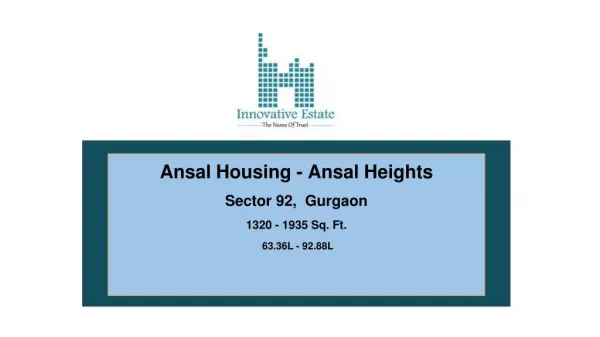 Ansal Heights | Innovative Estate | 9811231177