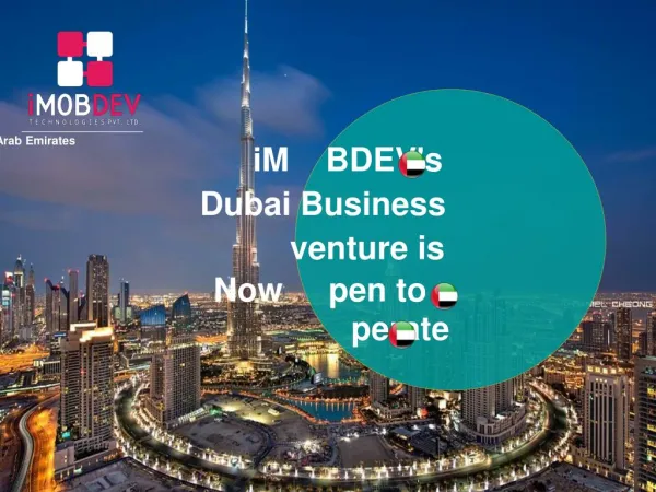 iMOBDEV's business branch at Dubai is now ready to serve