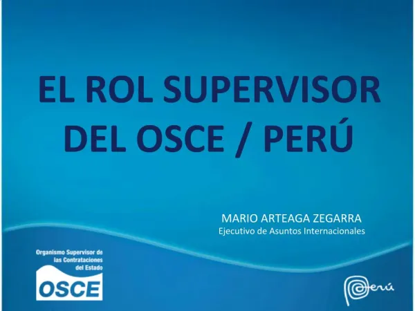 EL ROL SUPERVISOR DEL OSCE