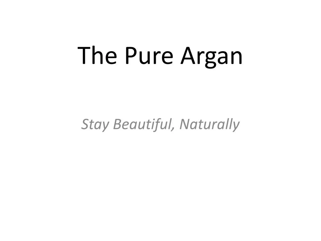 the pure argan