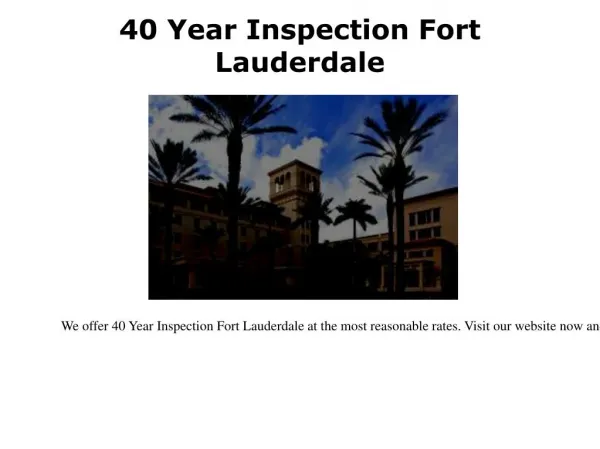 Property Condition Assessment Miami