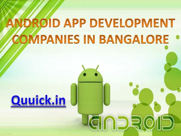 android app development companies in Bangalore - Quuick.in