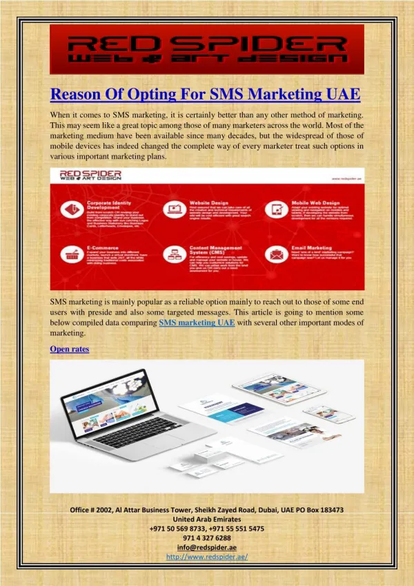 Reason Of Opting For SMS Marketing UAE