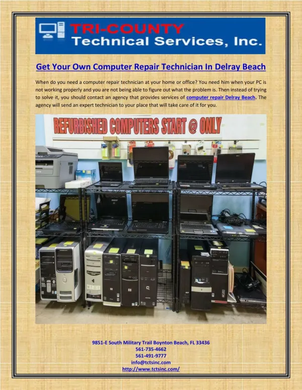 Get Your Own Computer Repair Technician In Delray Beach