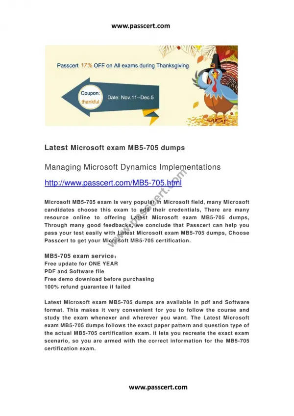 Microsoft exam MB5-705 dumps