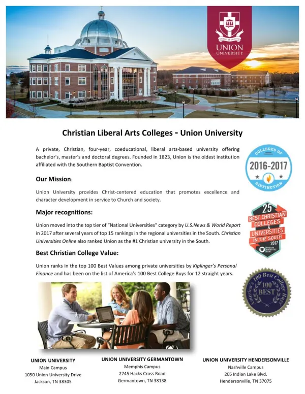 Christian Liberal Arts Colleges - Union University