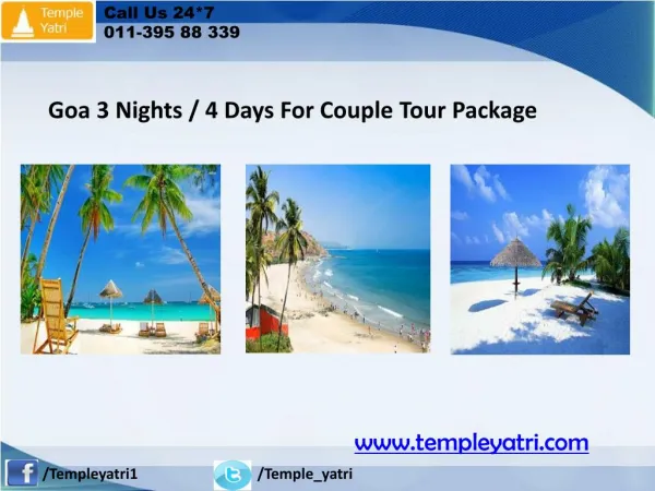 Goa 3 Nights / 4 Days For Couple Tour Package