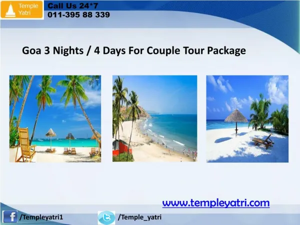 Goa 3 Nights / 4 Days For Couple Tour Package