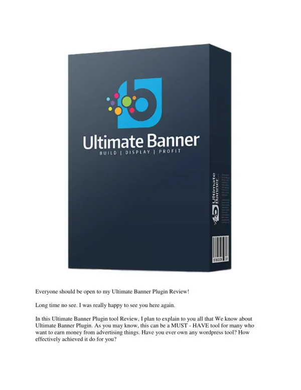 Ultimate Banner Plugin Review