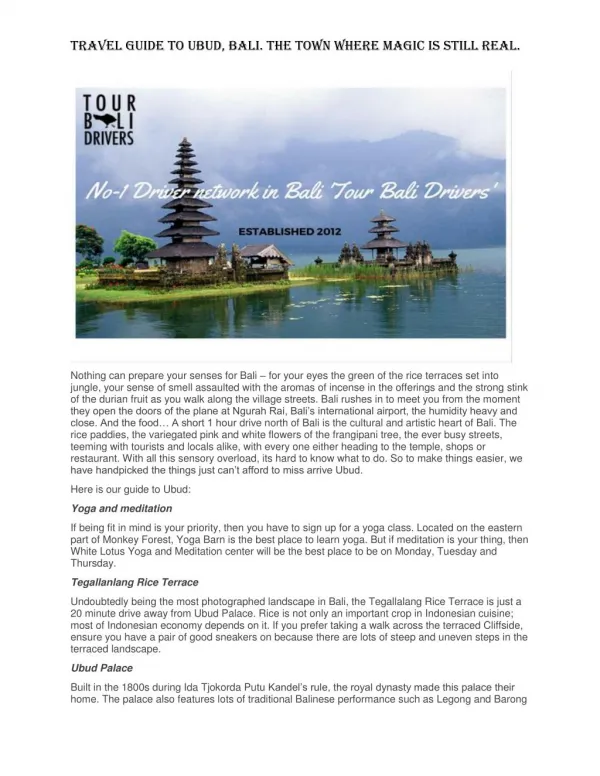 Bali Airport Transfer