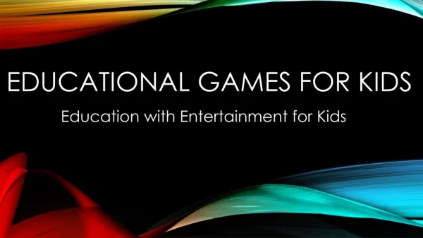 Educational and Learning Games for Kids