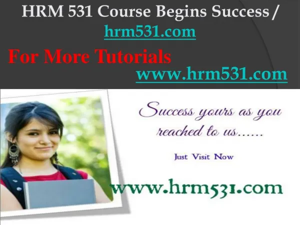 HRM 531 Course Begins Success / hrm531dotcom