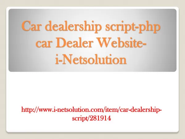 Car dealership script-php car Dealer Website-i-Netsolution