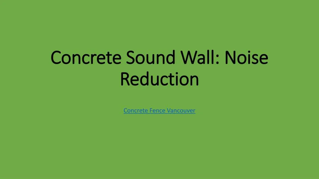 concrete sound wall noise reduction