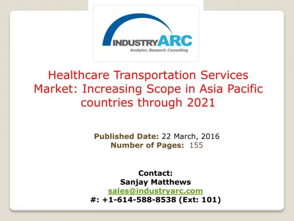 Healthcare Transportation Services Market: rising demand for non-emergency medical transportation for regular patients f