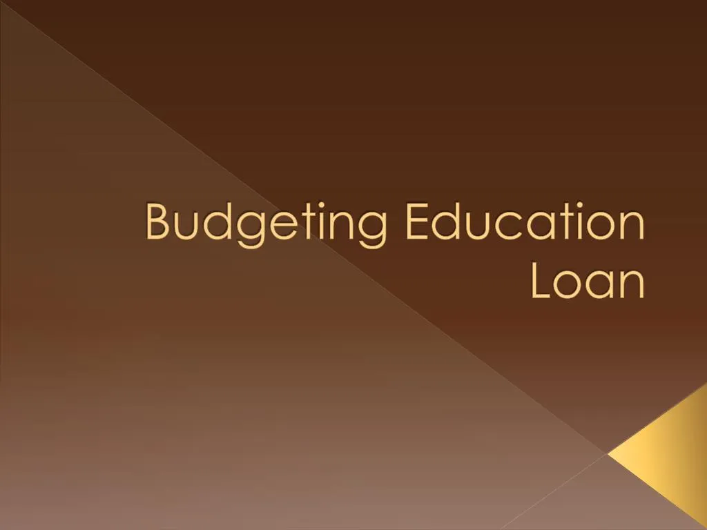 budgeting education loan