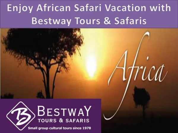 Enjoy African Safari Vacation with Bestway Tours & Safaris