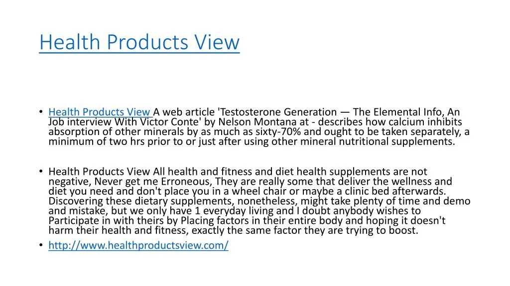health products view