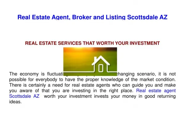 Real Estate Agent and Listing Scottsdale AZ