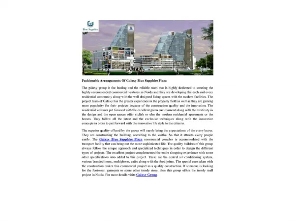 Fashionable Arrangements Of Galaxy Blue Sapphire Plaza