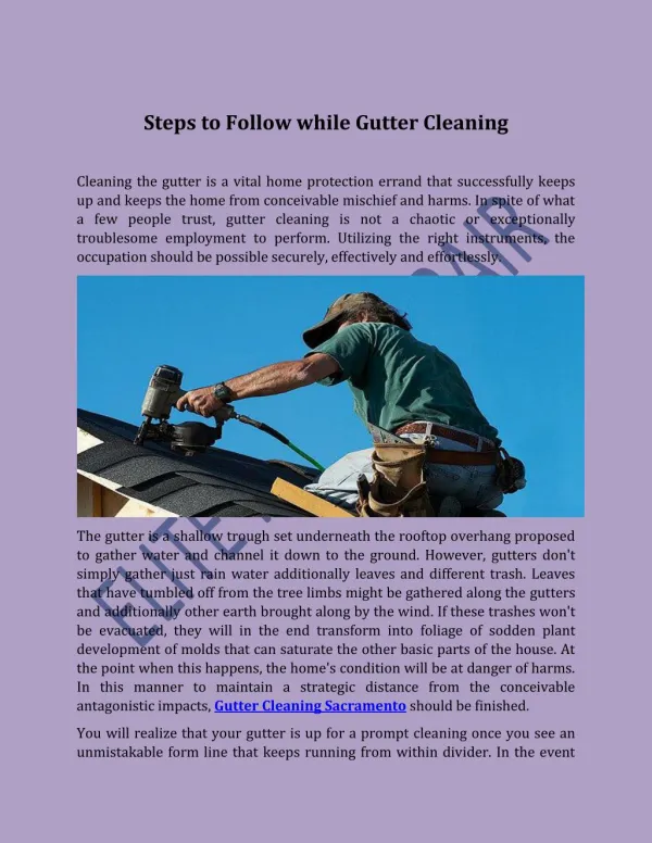 Steps to Follow while Gutter Cleaning