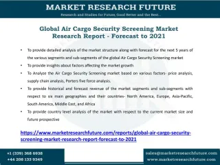 Air Cargo Security Screening Market Research Report - Forecast to 2021 - slide 1