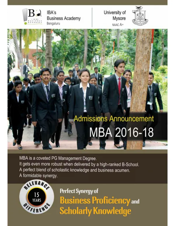 MBA Admission Brochure 2016-18