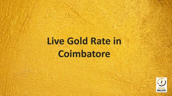 Live Gold Rate in Coimbatore