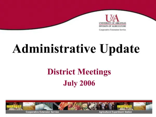 Administrative Update