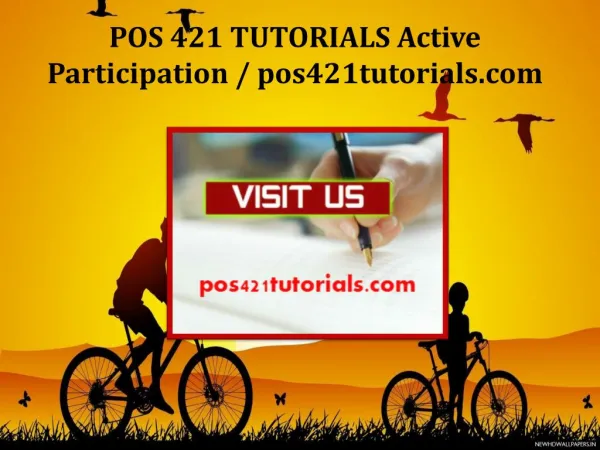POS 421 TUTORIALS Active Participation / pos421tutorials.com