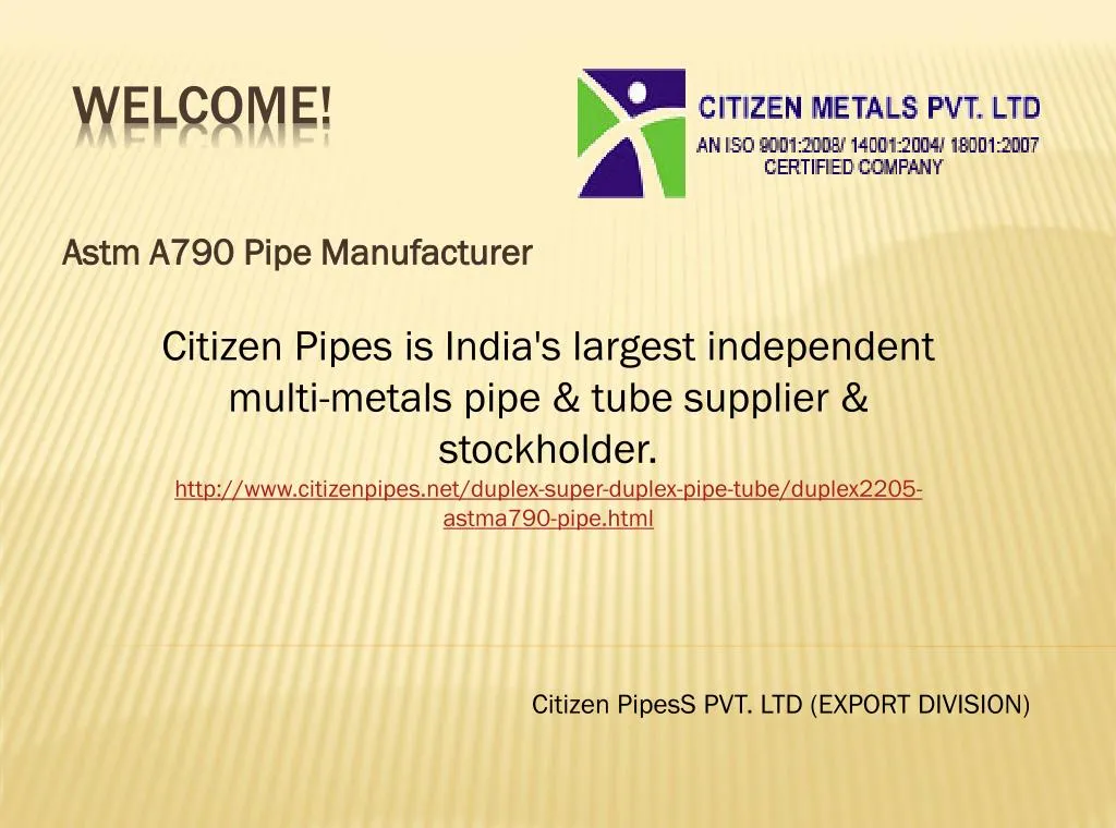 astm a790 pipe manufacturer
