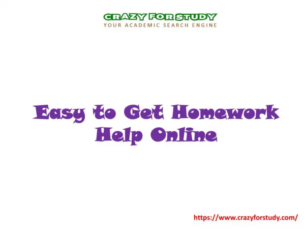 Easy to Get Homework Help Online | crazyforstudy