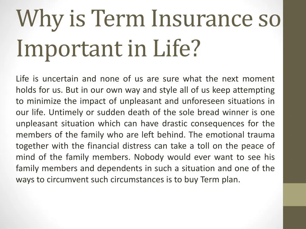 w hy is term insurance so important in life