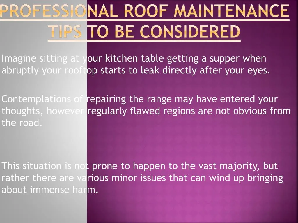 professional roof maintenance tips to be considered