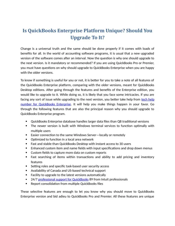 Is QuickBooks Enterprise Platform Unique? Should You Upgrade To It?
