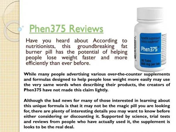 Phen375 Customer Reviews