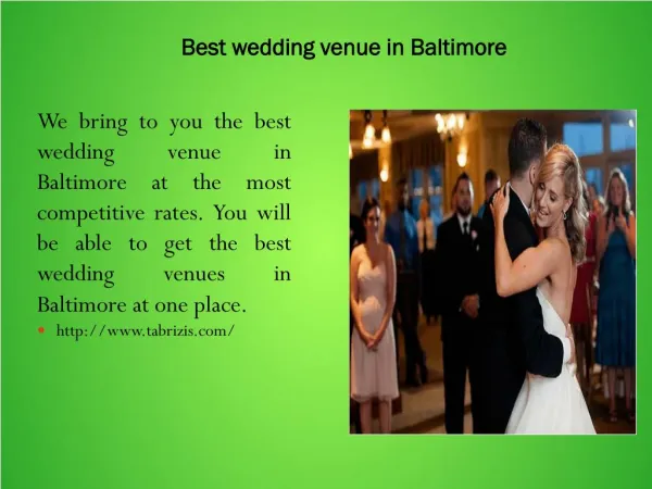 Best wedding venue in Baltimore