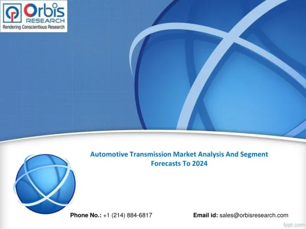 Automotive Transmission Market 2024 Forecasts Research Report - OrbisResearch
