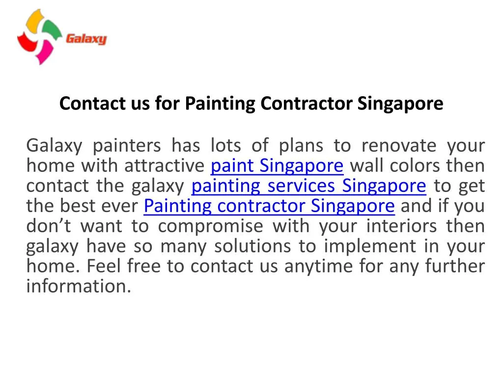 contact us for p ainting contractor singapore