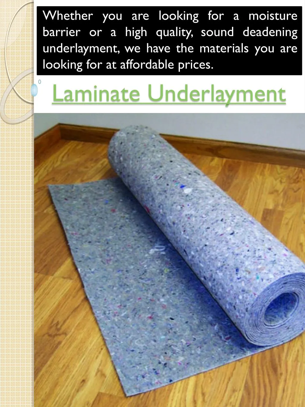 laminate underlayment