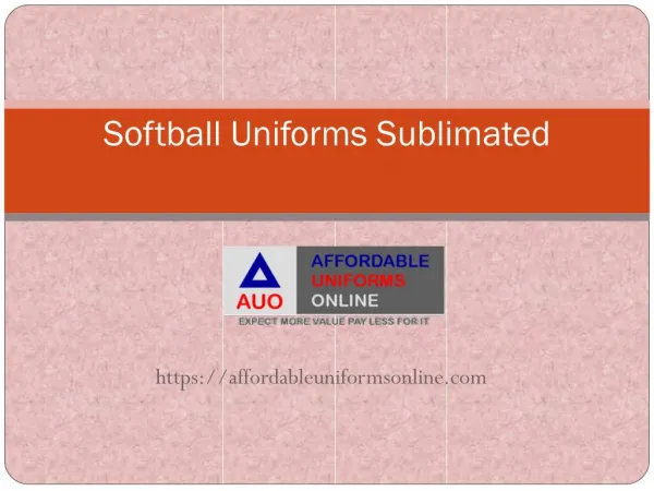 Softball Sublimated Uniforms